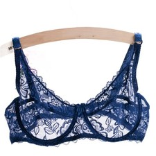 Sexy transparenter Dessous BH für Damen mit Spitze und Stahlringdetail