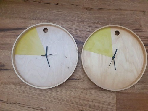 Wanduhr rund 35cm teller - wanduhr, holz