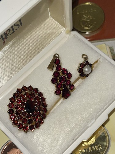 Schmuckset granat 585er - schmuckset, ,-