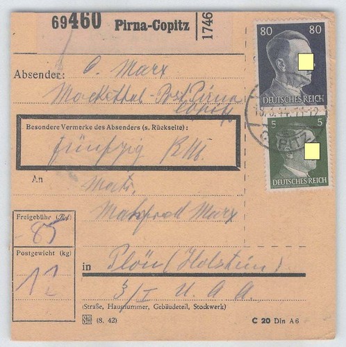 Deutsches reich paketkarte - deutsches,