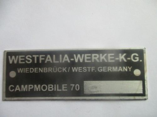 Typenschild westfalia werke - westfalia,