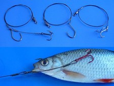 3x Raubfischsystem Stahlvorfach Pose - und Schleppsystem Einzelhaken Drillinge