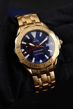 Omega Seamaster GMT 21348000 Original Papiere + Box 18k Gold, German Delivered