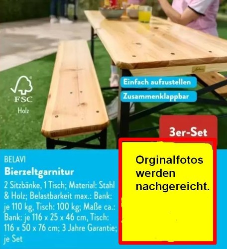 Bierzeltgarnitur 3er set - bierzeltgarnitur, 2