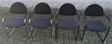 4x Vitra Onda Freischwinger Designerstuhl Vintage Stoff schwarz blau gebraucht