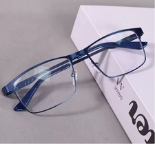 hochwertige Lesebrille blauer Metallrahmen, 0,75 bis 2,5  Dioptrien in 8 Stärken