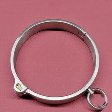 Bondage Edelstahl Halseisen Halsband O Ring Fessel Lock Rollenspiel SM Für Paar