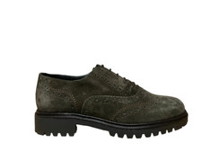 FRANCESCO BRUNELLI Damen Derby Schnürschuh Wildleder braun BP4134