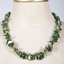 Perlmutt Collier Kette Halskette grün Vintage ~ 50er Jahre 48 cm lang