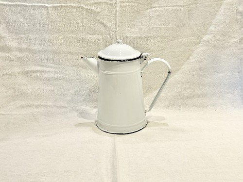 Vintage emaille kanne weiß - emaille,
