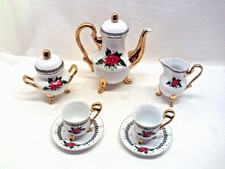 Kaffeeservice Mokka Espresso Service Weihnachten Weihnachtsstern Gold Dekor