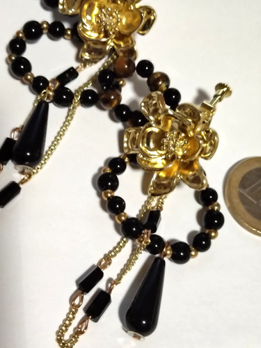 Ohrclip schraube schwarz gold - schwarz,