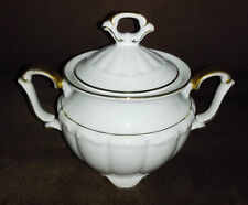 antike Zuckerdose C. Tielsch Altwasser Gebäckdose Keksdose weiß Goldrand Vintage