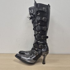 New Rock Malicia Black Leather