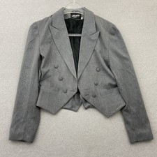 Nicowa Blazer 36 Grau tailliert Doppelreiher Vintage Kurzblazer München Elegant