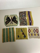 5 alte DDR Glasperlen Untersetzer aus Glas Perlen 1180 Gramm Bastler Ostalgie