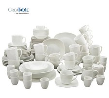 Square weiss 100 teilig Kombi Service CreaTable 12 Personen Neu Eckig