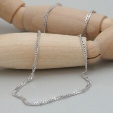 Halskette Gold Kette Singapurkette 1,5 mm ca. 50 cm in 585/14K Weißgold