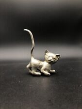 Katze Figur Metall massiv, ca. 11 × 7cm Ringhalter? Skulptur