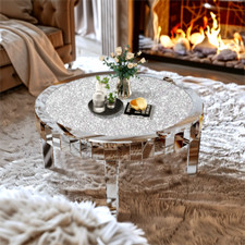 Beistelltisch Verspiegelt Glastisch Kaffeetisch Möbel Couchtisch Luxus 60/80cm