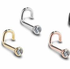 Nasenpiercing  3,0 mm Spirale Rose`-Silber-Gold  316L Chirurgenstahl 
