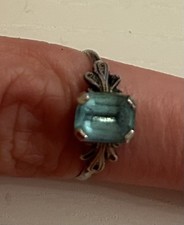 Blautopas Ring Silber, Vintage