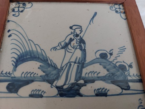 Antike delfter kachel - kachel, blau