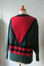 Pullover grün rot blau 70er