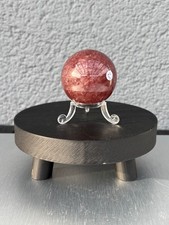 Erdbeerquarz  Kugel ca. 181g ca. 5,1cm ohne Deko ohne Halter