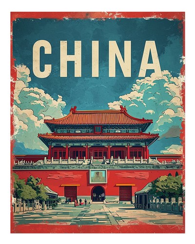 Vintage china reiseplakat - vintage,