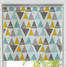 Klemmfix Rollo Dreieck blau grau gelb Klemmrollo Thermo Sonnenschutz ab 45 cm