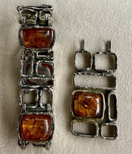 Seltenes bernstein schmuckset - bernstein,