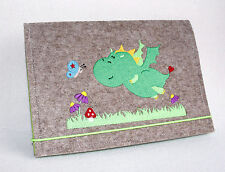 U-Hefthülle • Drache Dragi Dino • Umschlag Untersuchungsheft Hülle U-Heft Filz 