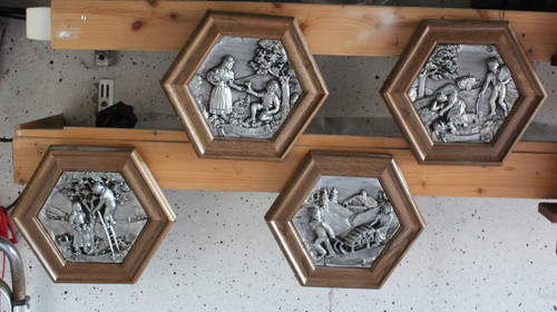 Zinn relief bilder eckig - zinn,