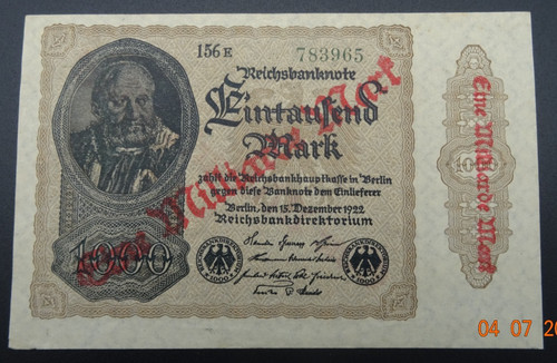 Reichsbanknote 1000 mark - reichsbanknote,