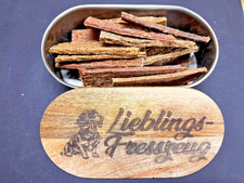 Vorratsdose Hund Blech Holz