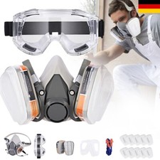 Atemschutz Halbmaske Gasmaske 6200 Staubmaske Lackiermaske Mit Wechselfiltern~