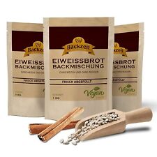 Eiweissbrot Backmischung 3x 1kg Classic+Zimt/Mandel+gewürzt Paleo Keto vegan
