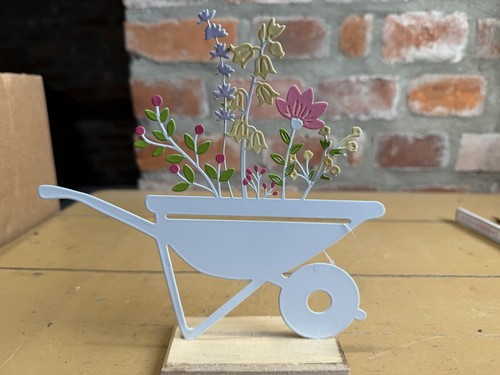 Schubkarre blumen deko metall - schubkarre,