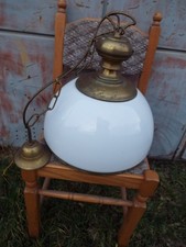 Hängelampe Bauhaus Opalglas  Milchglas Art Deco Glockenform 1970er