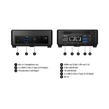 MSI Cubi 5 12M Intel Core i5-1235U 8GB RAM 256GB NVME Gen4 SSD Win 11