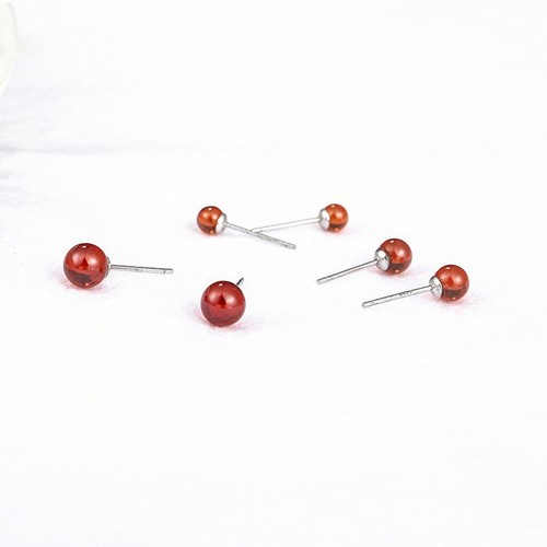 Ohrstecker granat kugel - ohrstecker,