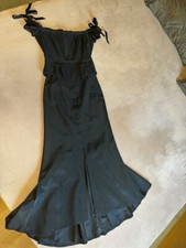 Zweiteiliges langes Abendkleid, schwarz, Rock mit Corsage, original Marke SWING