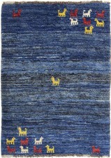 Original Perserteppich Gabbeh Ghashghai Orientteppich 124 cm x 90 cm  Alt Natur