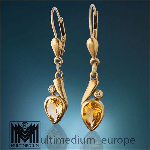 333 gelbgold citrin diamant - gelbgold,