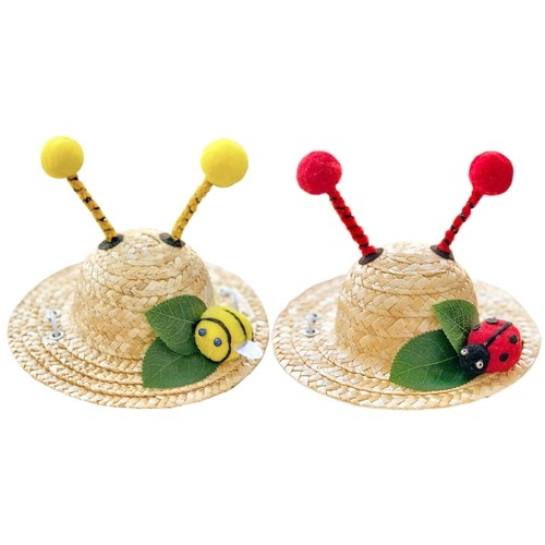 Pet straw hat lovely - hat, dog