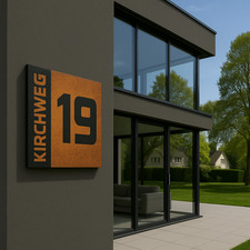 einzigartiges ROST- Design Hausnummer Hausnummernschild OHNE "Roststaub"