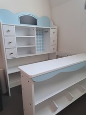 Pinolino Kaufladen Alma, gebraucht, Holz, weiß & hellblau, mit Schubkästen