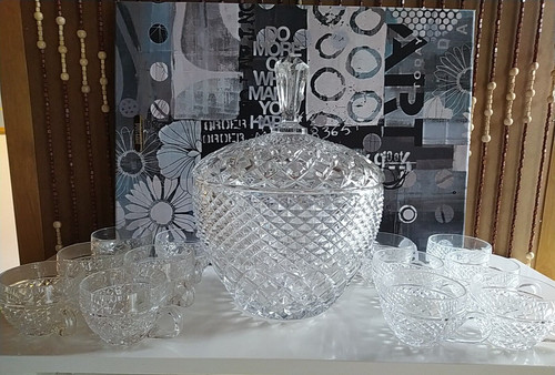 Bleikristall bowle service - -,