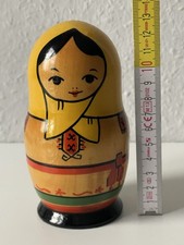 Original Sowjetische Matroschka 9 Teilig Holzpuppen Handbemalt Vintage Russisch